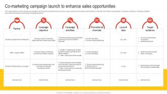 Co Marketing Campaign Launch To Enhance Sales Opportunities Nurturing Relationships