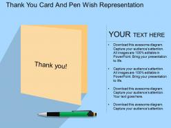 Co thank you card and pen wish representation flat powerpoint design