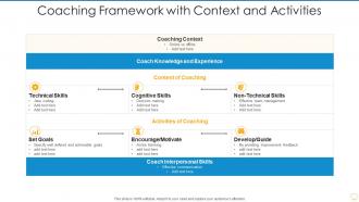 Coaching framework with context and activities