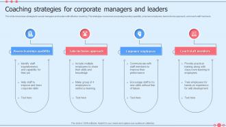 Coaching Strategies For Corporate Managers And Leaders