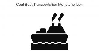 Coal Boat Transportation Monotone Icon In Powerpoint Pptx Png And Editable Eps Format