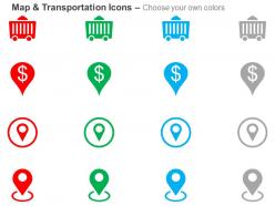 Coal trolley finance matter business location indication ppt icons graphics