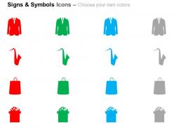 Coat flute shopping bag bin ppt icons graphics