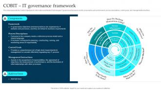 COBIT It Governance Framework Enterprise Governance Of Information Technology EGIT
