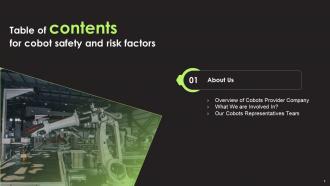 Cobot Safety And Risk Factors Powerpoint Presentation Slides Images Designed
