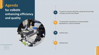 Cobots Enhancing Efficiency And Quality Powerpoint Presentation Slides Analytical Professional