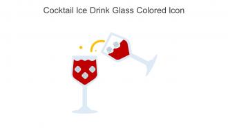 Cocktail Ice Drink Glass Colored Icon In Powerpoint Pptx Png And Editable Eps Format