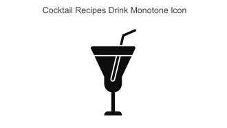 Cocktail Recipes Drink Monotone Icon In Powerpoint Pptx Png And Editable Eps Format