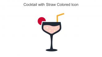 Cocktail With Straw Colored Icon In Powerpoint Pptx Png And Editable Eps Format