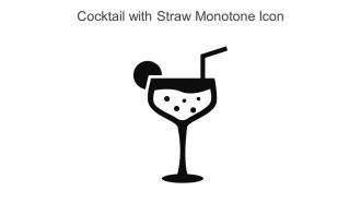 Cocktail With Straw Monotone Icon In Powerpoint Pptx Png And Editable Eps Format