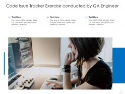 Code issue tracker exercise conducted by qa engineer