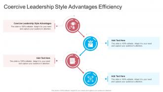 Coercive Leadership Style Advantages Efficiency In Powerpoint And Google Slides Cpb