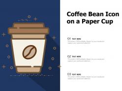 Coffee bean icon on a paper cup