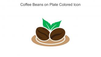 Coffee Beans On Plate Colored Icon In Powerpoint Pptx Png And Editable Eps Format