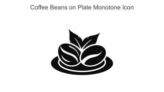 Coffee Beans On Plate Monotone Icon In Powerpoint Pptx Png And Editable Eps Format