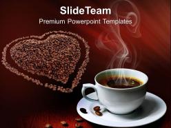 Coffee beans with love entertainment powerpoint templates ppt themes and graphics 0313