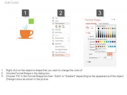 Coffee cup with icons for business problem solutions powerpoint slides
