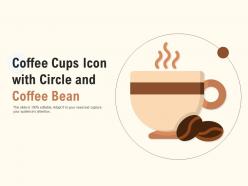 Coffee cups icon with circle and coffee bean