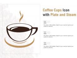 Coffee cups icon with plate and steam