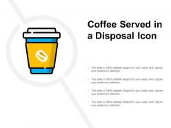 Coffee served in a disposal icon