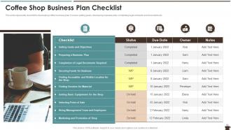 Coffee Shop Business Plan Checklist