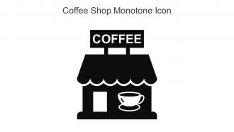 Coffee Shop Monotone Icon in powerpoint pptx png and editable eps format