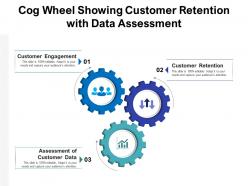 Cog wheel showing customer retention with data assessment