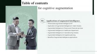 Cognitive Augmentation Table Of Contents Ppt Powerpoint Presentation File Good