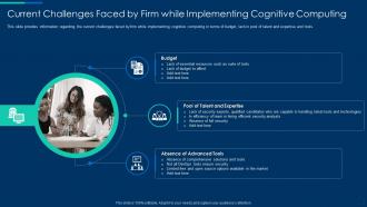 Cognitive computing strategy current challenges faced by firm while implementing