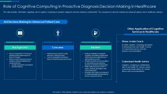 Cognitive computing strategy proactive diagnosis decision making