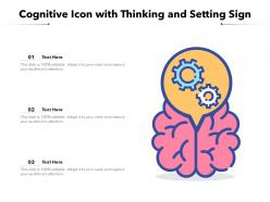 Cognitive icon with thinking and setting sign