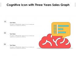 Cognitive icon with three years sales graph