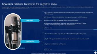 Cognitive Radio IT Spectrum Database Technique For Cognitive Radio Ppt Slides Visual Aids
