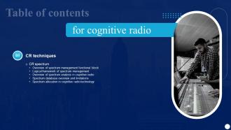Cognitive Radio IT Table Of Contents Ppt Powerpoint Presentation Styles Background Images