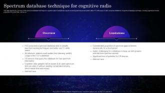 Cognitive Sensors Spectrum Database Technique For Cognitive Radio