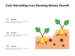 Coin harvesting icon showing money growth