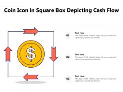 Coin icon in square box depicting cash flow