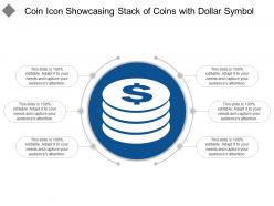 Coin icon showcasing stack of coins with dollar symbol