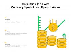 Coin stack icon with currency symbol and upward arrow