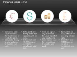 Coins dollar pound euro sign ppt icons graphics