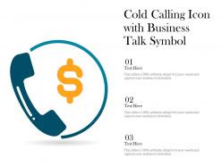 Cold calling icon with business talk symbol