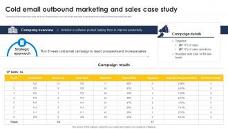 Cold Email Outbound Marketing And Sales Case Study Improve Sales Pipeline SA SS