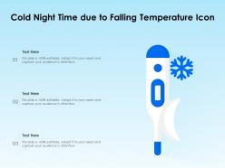 Cold night time due to falling temperature icon