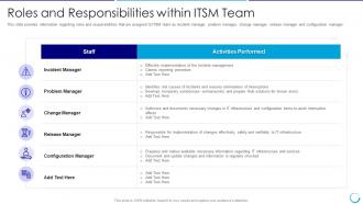 Collaboration of itil with agile service management it roles and responsibilities within itsm team
