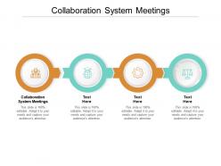 Collaboration system meetings ppt powerpoint presentation pictures tips cpb