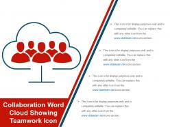 Collaboration Word Cloud Showing Teamwork Icon