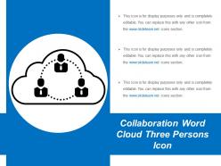 Collaboration word cloud three persons icon