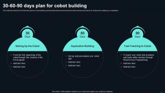 Collaborative Robots 30 60 90 Days Plan For Cobot Building Ppt Portfolio Graphics Download