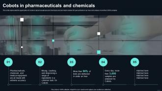 Collaborative Robots Cobots In Pharmaceuticals And Chemicals Ppt Professional Layout Ideas