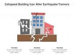 Collapsed building icon after earthquake tremors